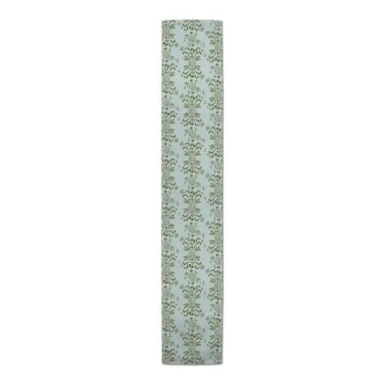 72" Floral Crest Cotton Twill Runner Green {4}