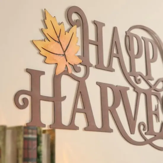 Glitzhome&reg; 24" Metal "HAPPY HARVEST" Wall D&eacute;cor {4}