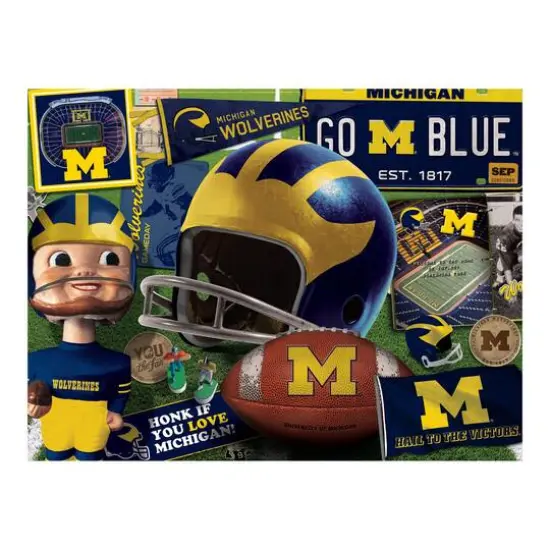College Team Retro Series 500 Piece Puzzle Michigan Wolverines {5}