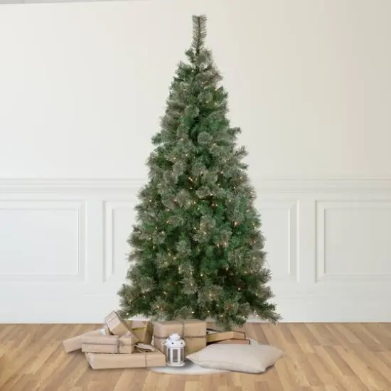 6.5ft. Pre-Lit Oregon Cashmere Pine Artificial Christmas Tree, Clear Lights {3}