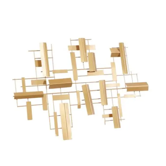 CosmoLiving by Cosmopolitan Gold Iron Grid Wall Accent {3}