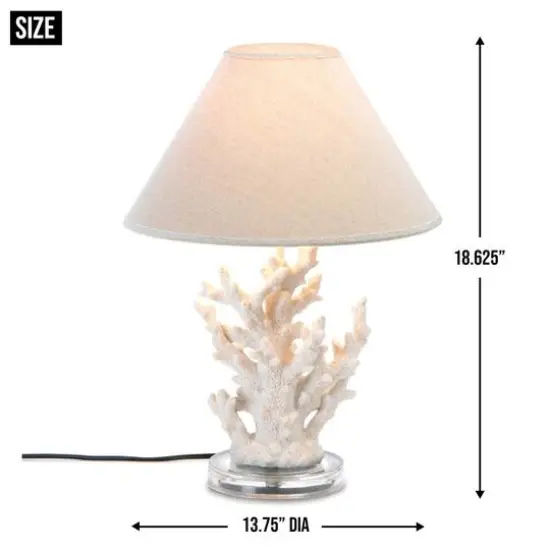 18.5" White Coral Table Lamp {7}