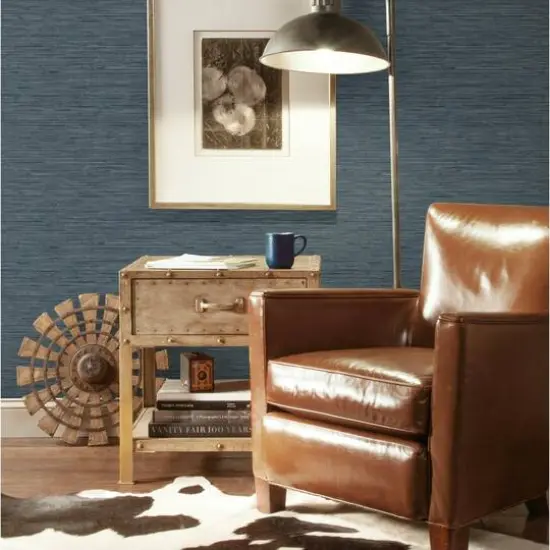 RoomMates Faux Grasscloth Peel & Stick Wallpaper Blue {5}