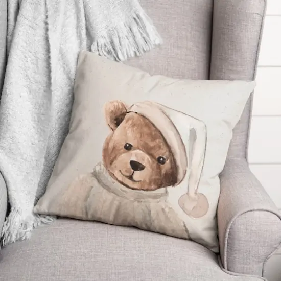 Bedtime Teddy 18" x 18" Indoor/Outdoor Pillow {4}