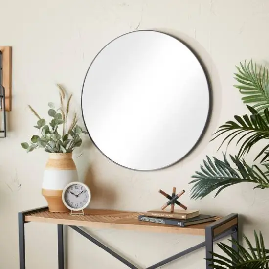 Black Contemporary Wall Mirror, 30" x 1" x 30" {7}