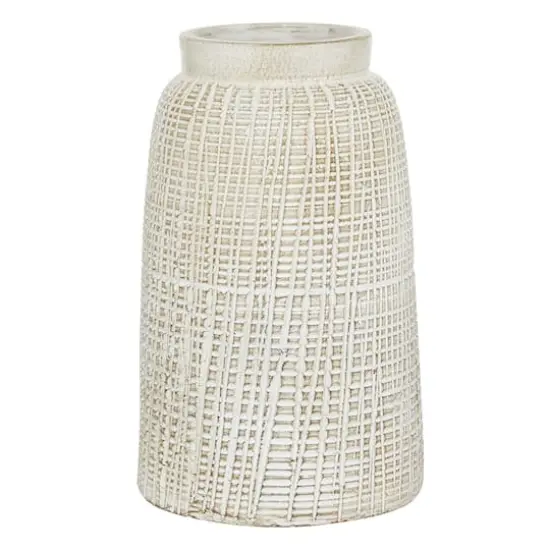 White Terracotta Coastal Style Vase {1}