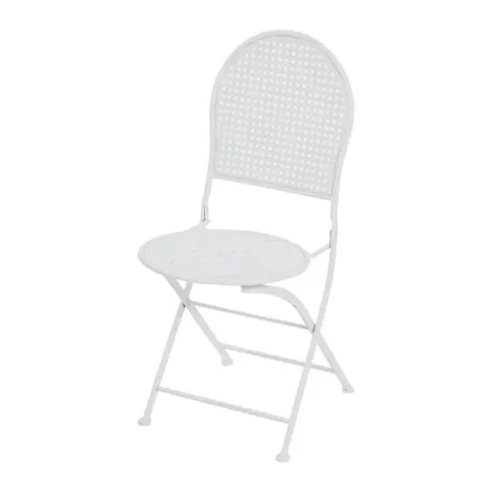 Hello Honey&reg; Metal Cane Outdoor Bistro Patio Set White {7}