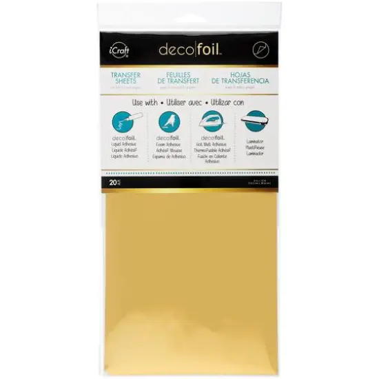 iCraft&reg; Deco Foil&trade; Transfer Sheets, 6" x 12" Gold {2}