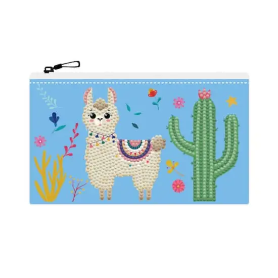 Diamond Dotz&reg; Beginner Llama Party Zipper Pouch Diamond Painting Kit {1}