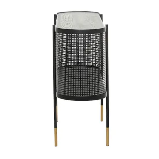 Black Contemporary Metal Console Table, 32" x 47" {3}