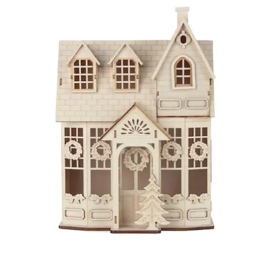 12.25" Unfinished Village House DIY LED Wood D&eacute;cor by Make Market&reg; {1}
