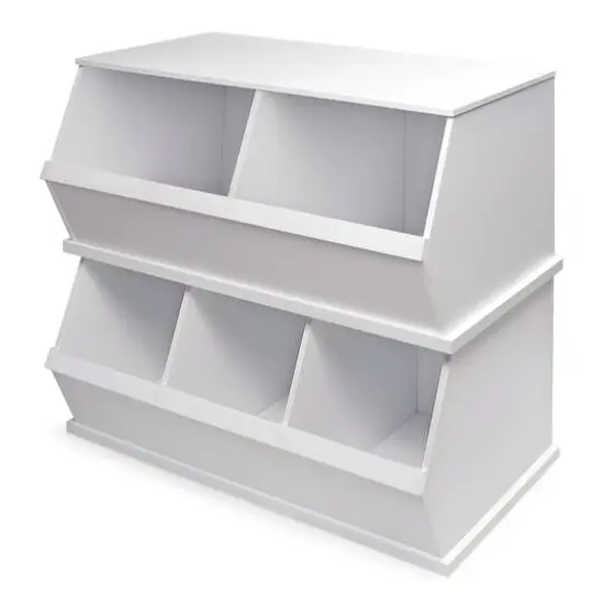 Badger Basket 3 Bin Stackable Storage Cubby White {16}