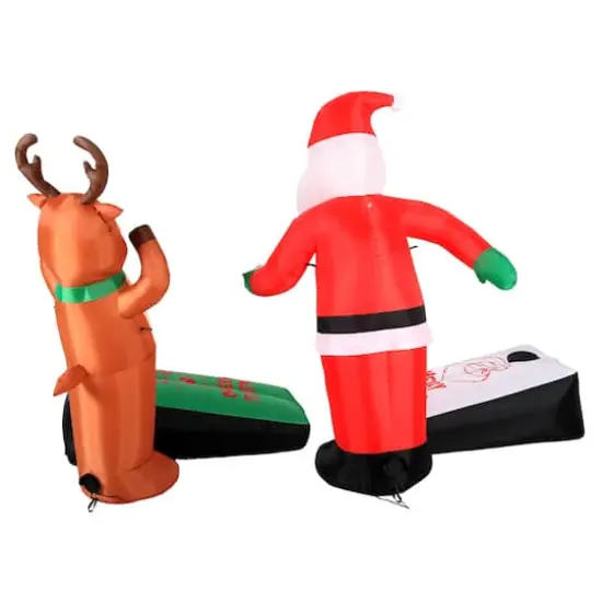 Airflowz Inflatable Santa & Reindeer Playing Cornhole {4}