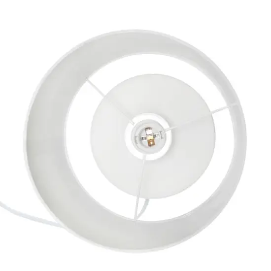 Simple Designs 18.5" Fresh Prints Table Lamp Blue and White Cross {10}