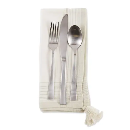 DII&reg; Natural Variegated Stripe with Tassel Cloth Dinner Napkins, 6ct. {3}