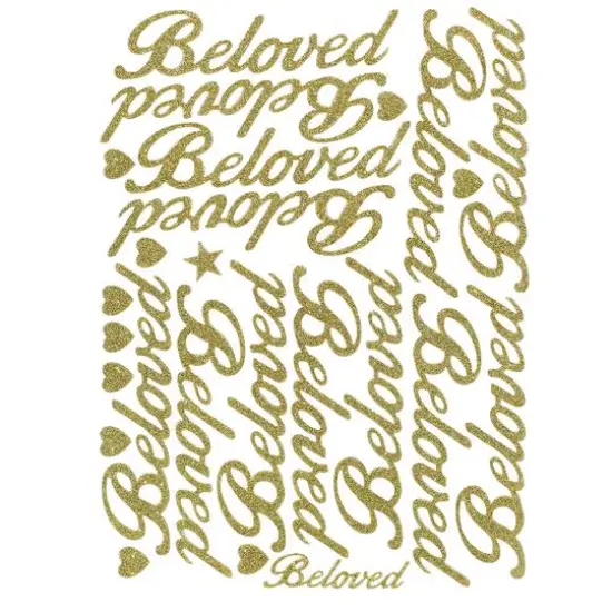 JAM Paper Beloved Gold Standard Script Stickers {1}