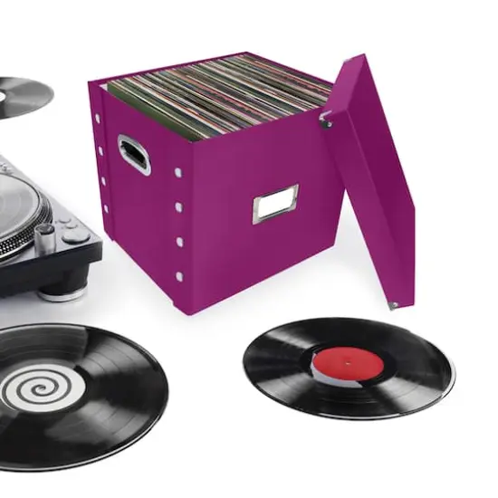 12" Snap-N-Store Vinyl Record Storage Box Berry {5}
