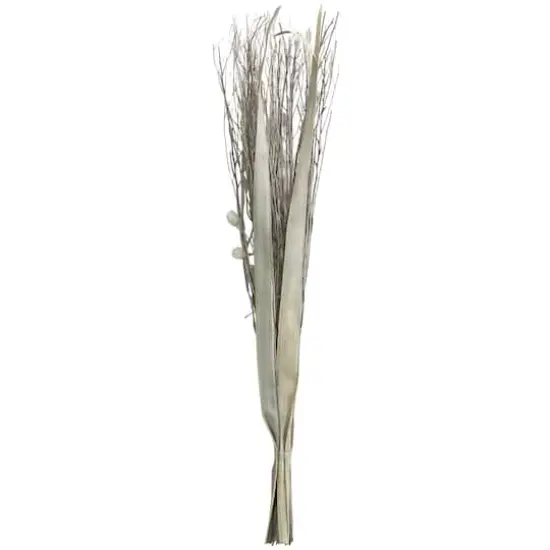 40" Gray Dried Plant Floral Bouquet Branch Natural Foliage with Grass Stems {5}
