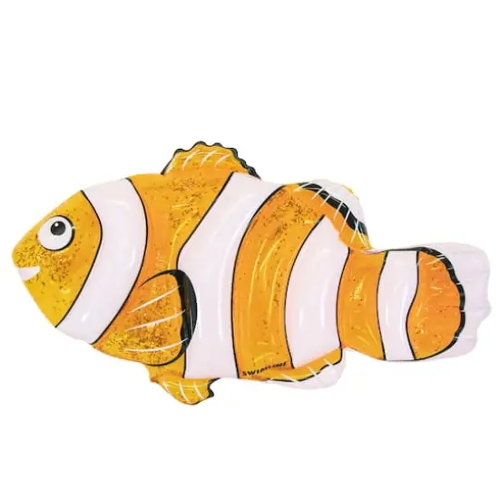 Swimline 6ft. Orange Clown Fish Pool Inflatable Raft {1}