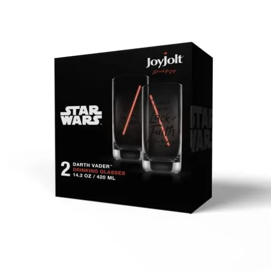 JoyJolt&reg; Star Wars&trade; 14.2oz. New Hope Darth Vader Red Lightsaber Tall Drinking Glass, 2ct. {9}