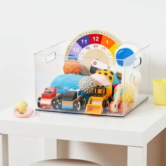 13" x 13" Clear Storage Bin with Handles by Simply Tidy&trade; {5}