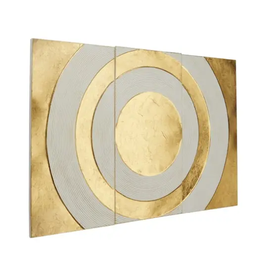 Gold Modern Abstract Wall Decor, 32" x 1" x 16" {3}