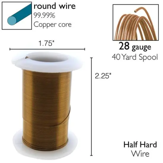 The Beadsmith&reg; Wire&trade; Elements 28 Gauge Tarnish-Resistant Wire Vintage Bronze {7}