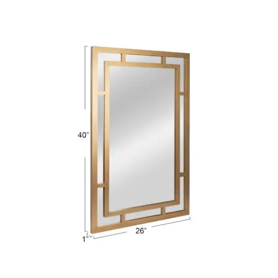 Hello Honey&reg; 40" Geometric Art Deco Glass Wall Mirror Gold {5}
