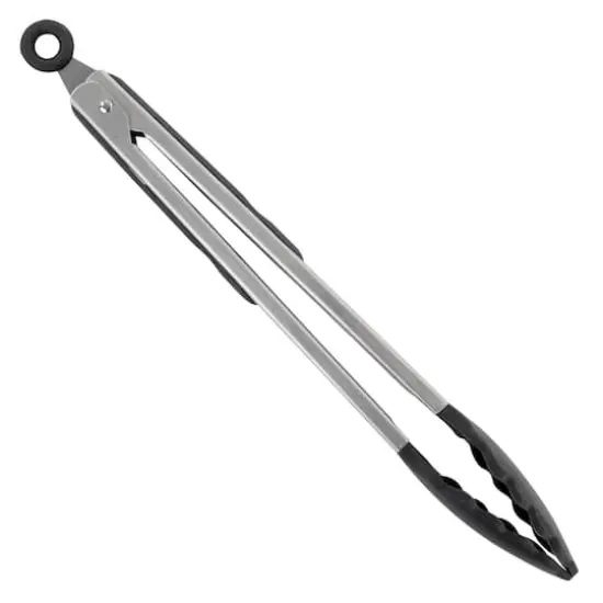 Martha Stewart Everyday Gray Silicone Smart Lock Kitchen Tongs {5}