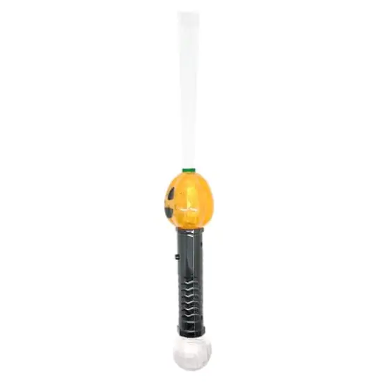 Orange Jack-O'-Lantern Light-Up Fiber Wand {5}