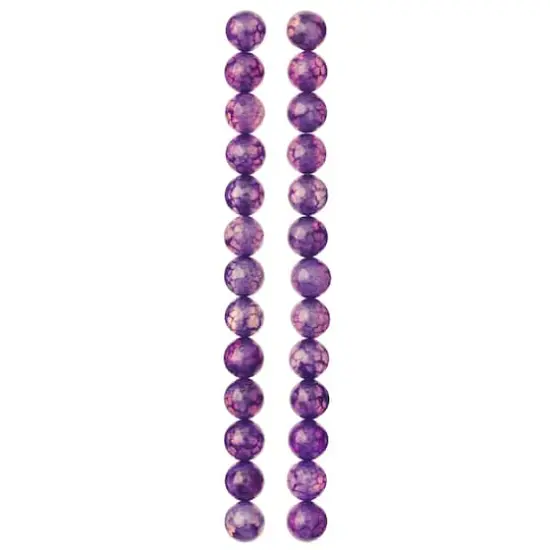 8mm Purple Fractured Dyed Round Agate Beads by Bead Landing&trade; {4}