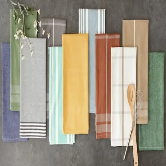 DII&reg; Classic Oversized Woven Dishtowels Set Black {6}