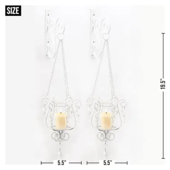 19.5" Bedazzling Pendant Candle Wall Sconce, 2ct. {4}