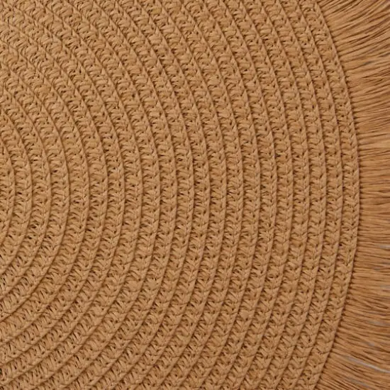 DII&reg; 15" Round Natural Fringe Woven Placemat Set, 6ct. {5}