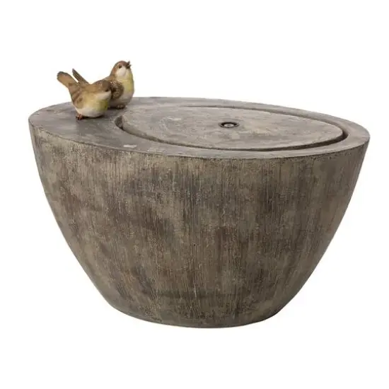 Glitzhome&reg; 25" Polyresin Spring Birds Outdoor Fountain with LED Light {1}