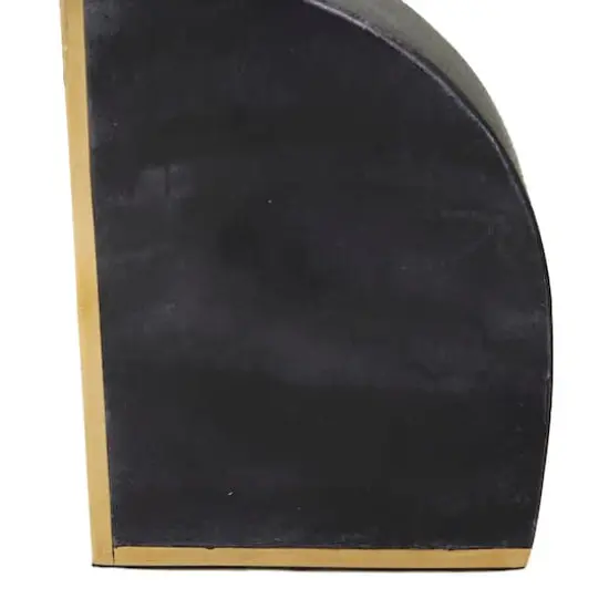 CosmoLiving by Cosmopolitan Set of 2" Black Marble Glam Bookends, 6" x 4" x 2" {5}