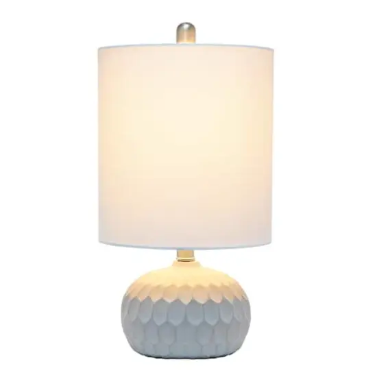 Lalia Home 19" Concrete Thumbprint Table Lamp with White Fabric Shade {3}