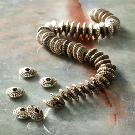 Silver Metal Carved Bicone Beads, 8mm by Bead Landing&trade; {3}