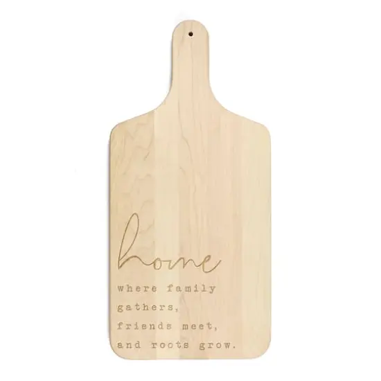 17" Home Where Family Gathers Maple Paddle Cutting Board {1}
