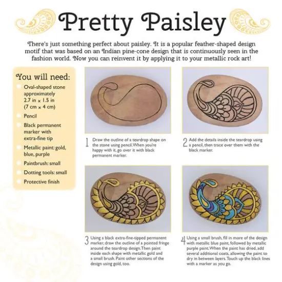 Hinkler DIY Metallic Rock Painting Box Set {8}