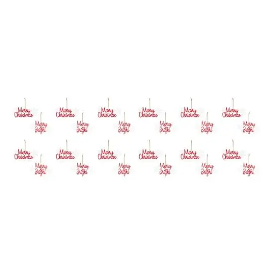 12ct. 3.75" Metal Holiday Sentiment Ornament Set {6}