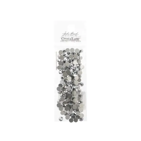 John Bead Crystal Lane SS20 Metallic Glass Round Flatback Rhinestones, 144ct. Metallic Silver {4}