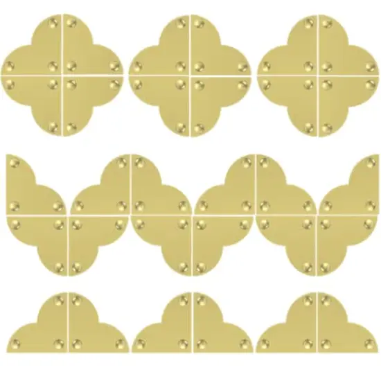 Dritz&reg; Home Small Brass Smooth Quatrefoil Corners, 3 Pack {3}