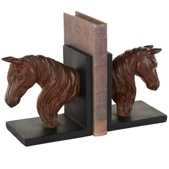 6" Copper Horse Head Bookends with Black Stands, 2ct. {4}