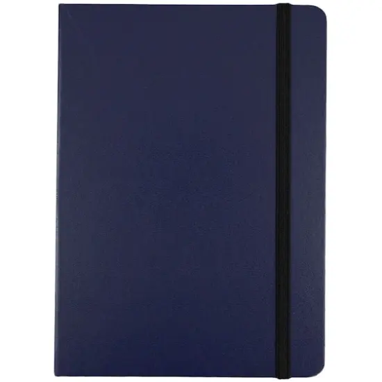 JAM Paper Medium Hardcover Notebook with Elastic Band Blue {1}