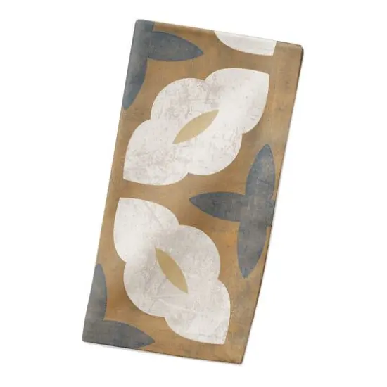 Yellow and Blue Medallion 10" x 10" Cotton Twill Napkin {3}