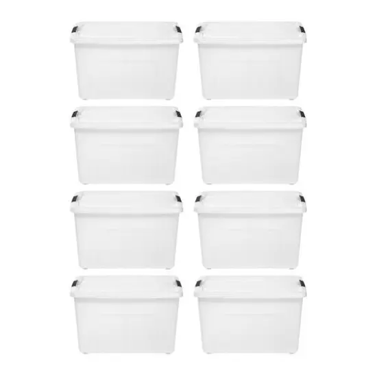 IRIS Stack & Pull&trade; Plastic Storage Boxes Translucent {2}
