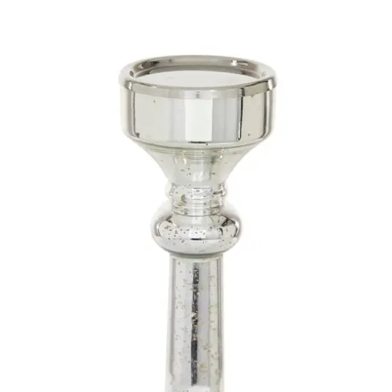 Silver Glass Vintage Candle Holder Set {5}