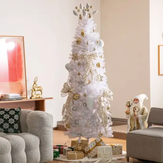 Glitzhome&reg; 32" Elegant Snowflake Ribbon Christmas Bows, 9ct. {6}