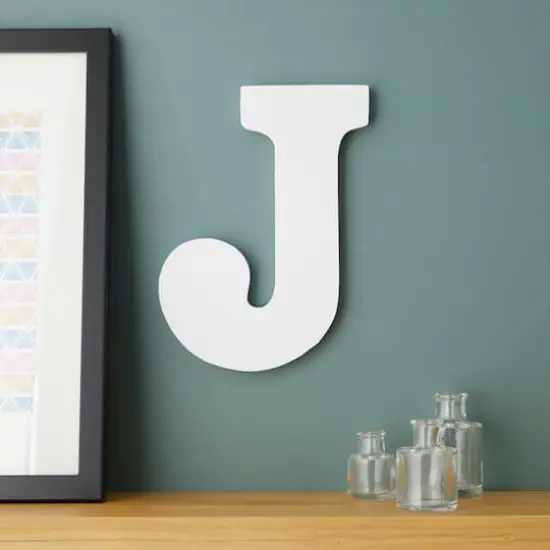 9" White MDF Whimsy Letter by Make Market&reg; J {3}